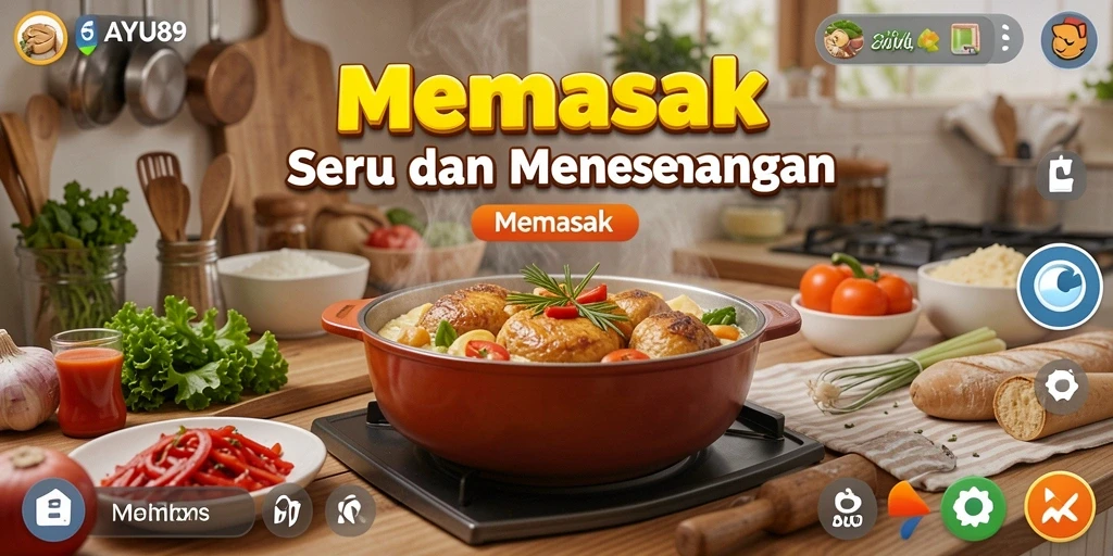 Antarmuka AYU89 yang menarik dengan beragam fungsi memasak.