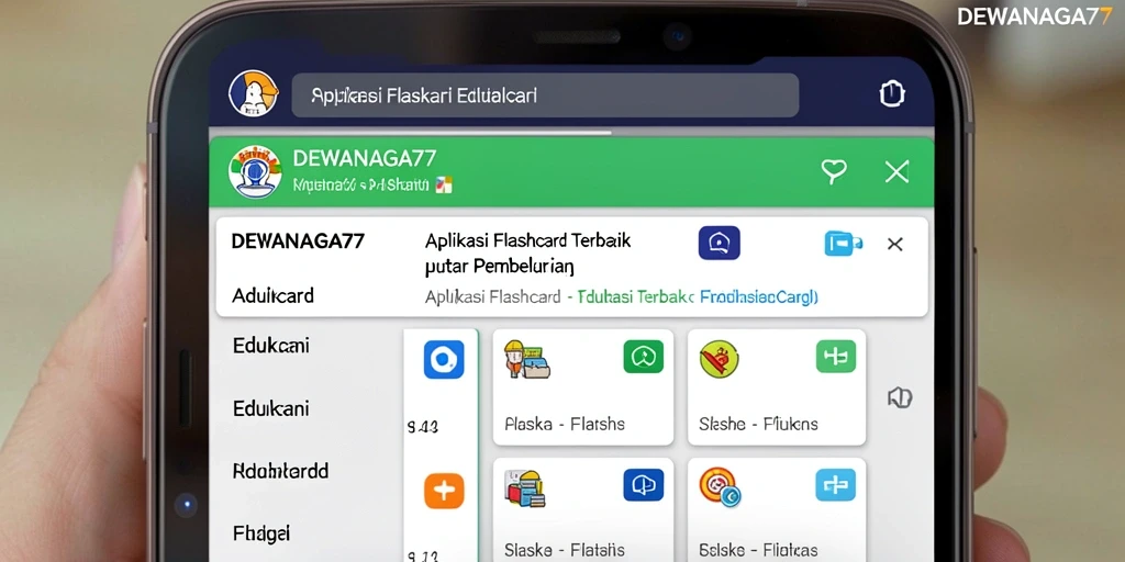 Tampilan antarmuka pengguna aplikasi Flashcard yang menarik dan interaktif.