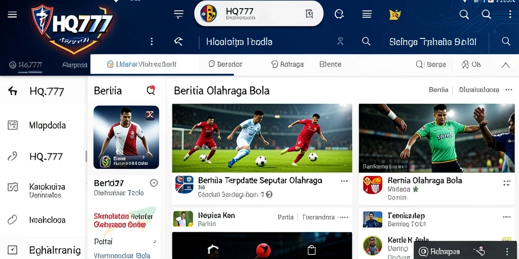 Antarmuka pengguna aplikasi HQ777 yang modern dan informatif.
