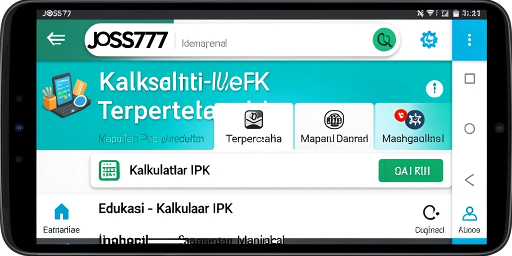 Antarmuka JOSS777 menampilkan fungsi Kalkulator IPK yang sederhana dan informatif.