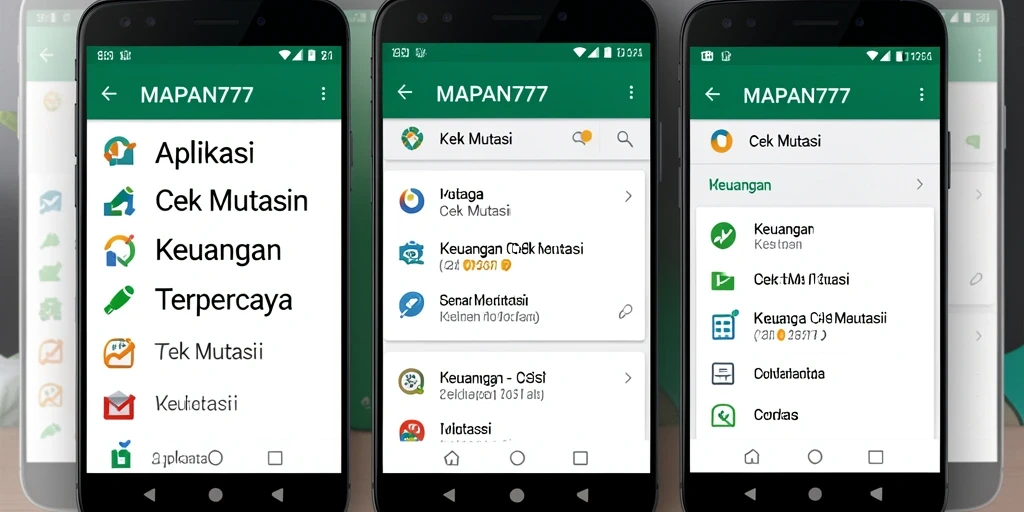 Tampilan antarmuka sederhana aplikasi Cek Mutasi MAPAN777.
