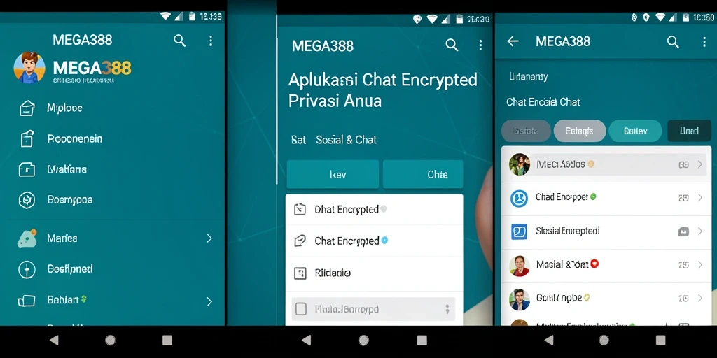 Antarmuka MEGA388 yang sederhana dan ramah pengguna untuk chatting aman.