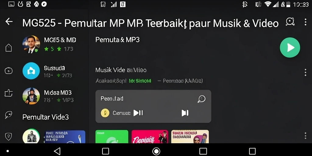 Antarmuka Pemutar MP3 yang modern dan mudah digunakan.