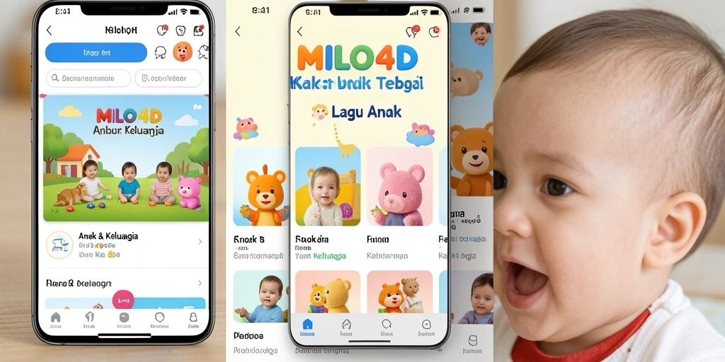 Antarmuka ceria dan fungsi aplikasi Lagu Anak yang menyenangkan.