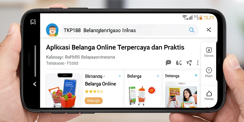 Tampilan antarmuka aplikasi TKP188 belanja online yang user-friendly.